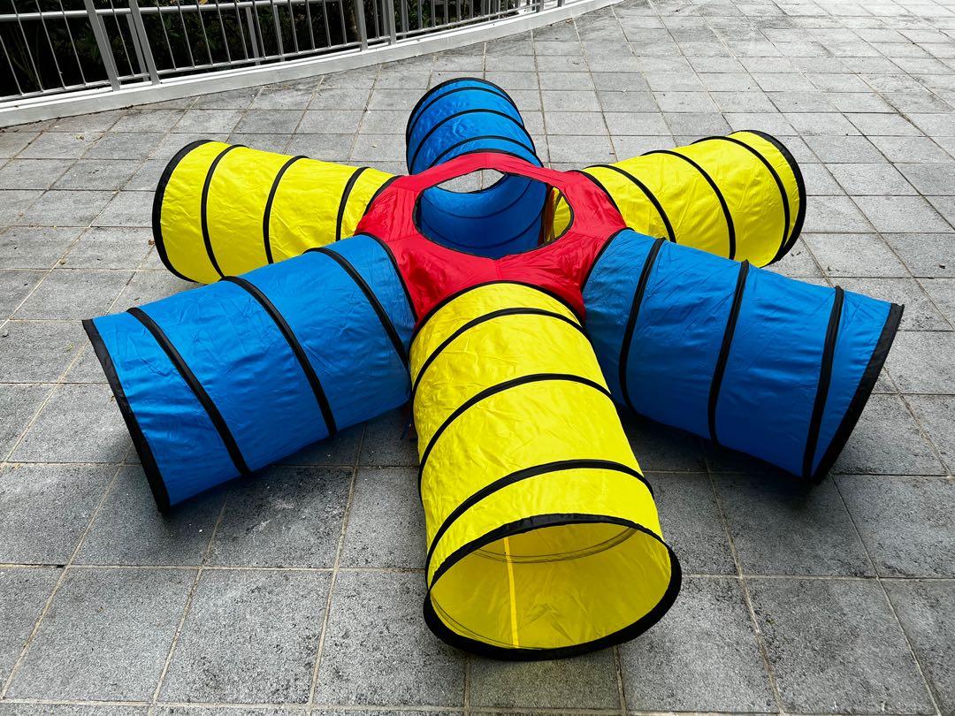 6 in 1 Kids Pop Up Tunnel Colorful Adventure Crawling Tunnel Play Tent