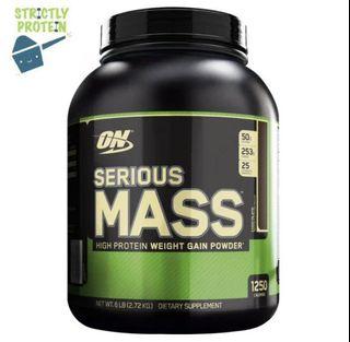 6Lbs, Mass Gainer, Serious Mass, Optimum Nutrition