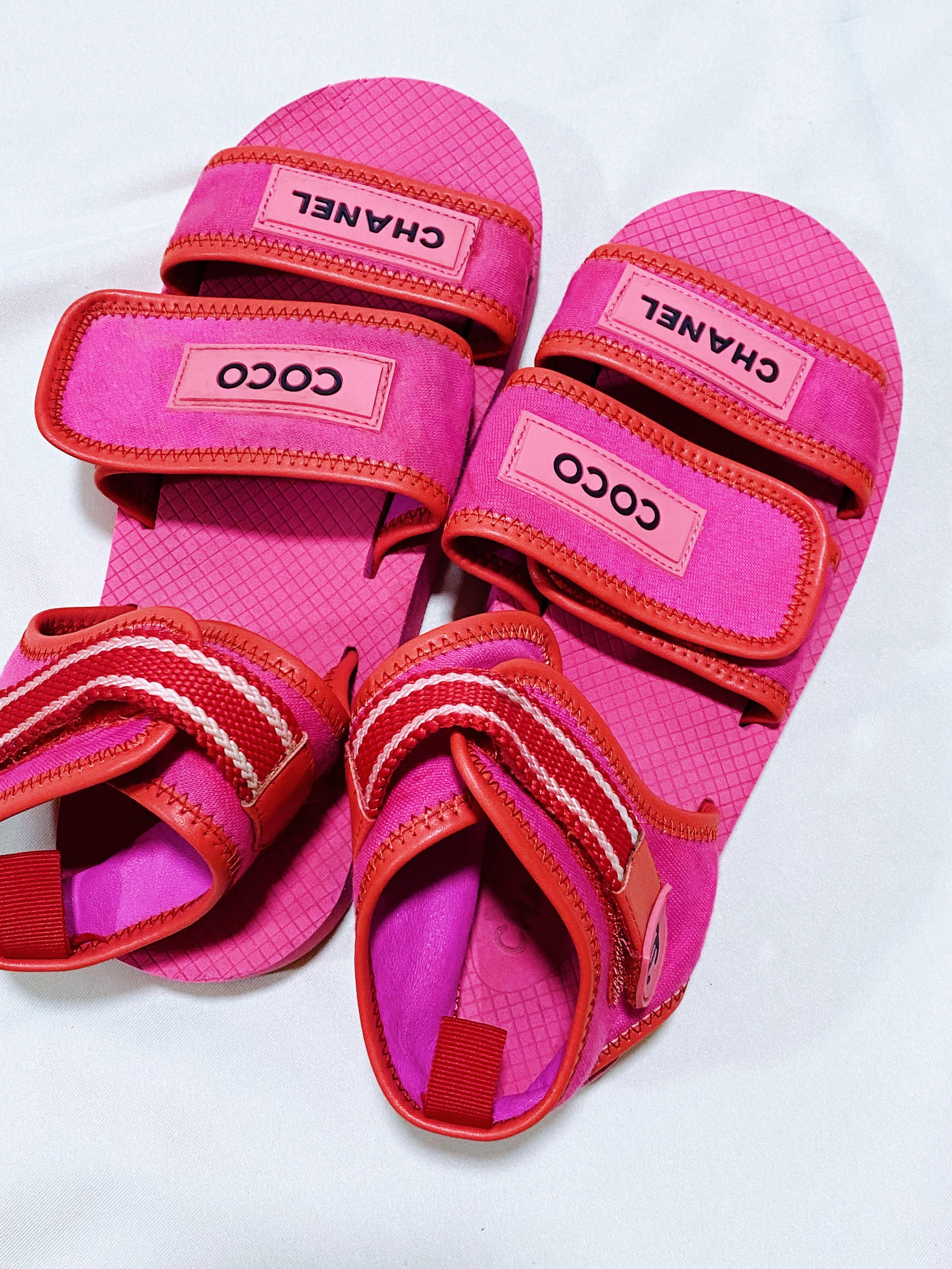 Coco chanel red sandals hot sale