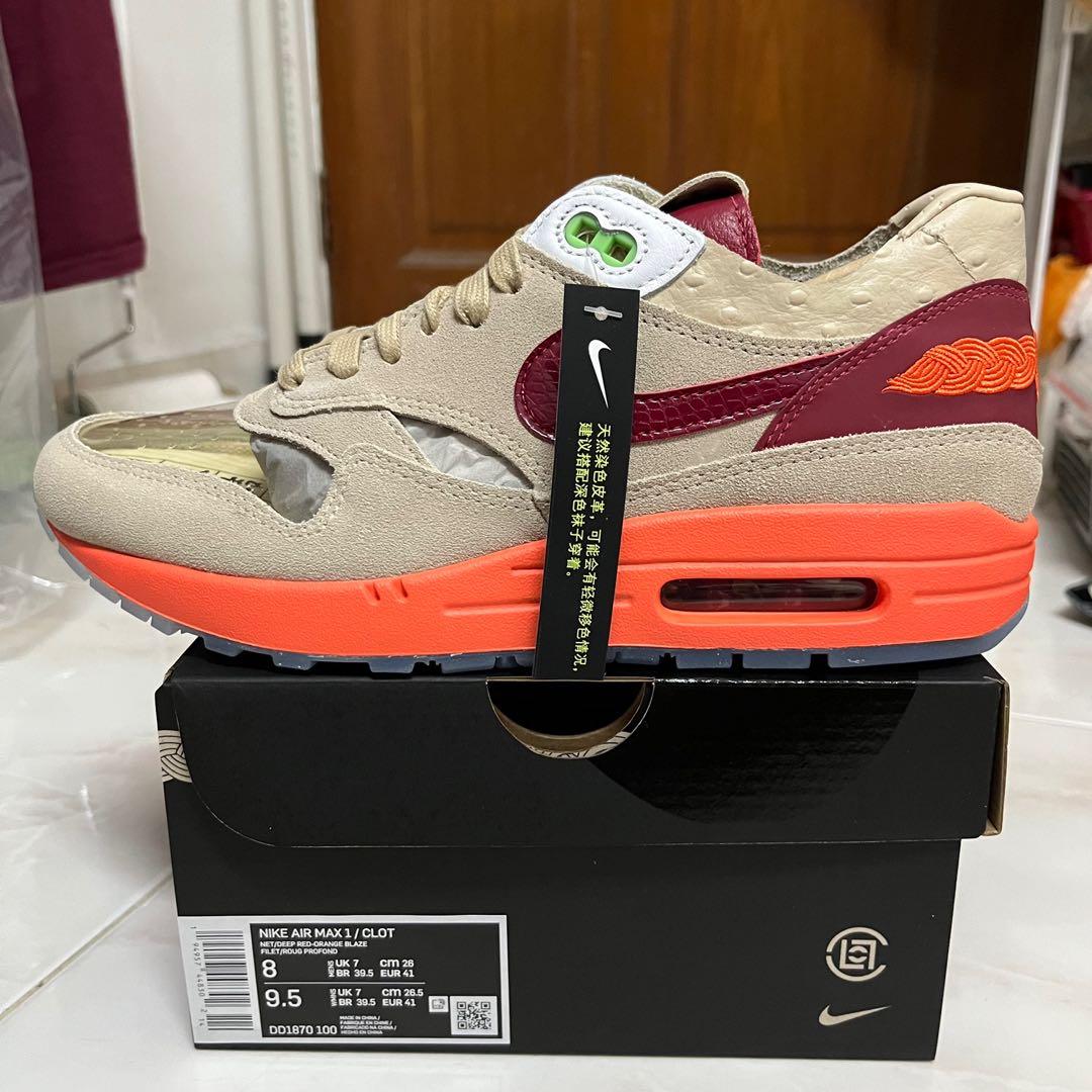 US 8 ) CLOT x Nike Air Max 1 DD1870 100, Men's Fashion, Footwear, Sneakers  on Carousell