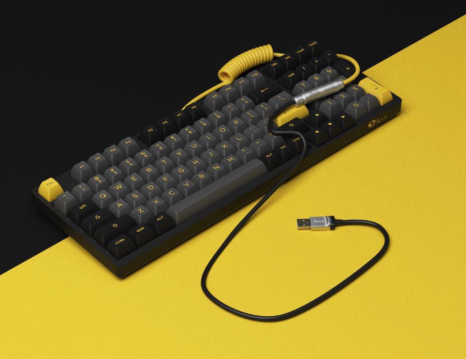 Akko coiled aviator keyboard cable v2 (Black & Gold), Computers & Tech ...