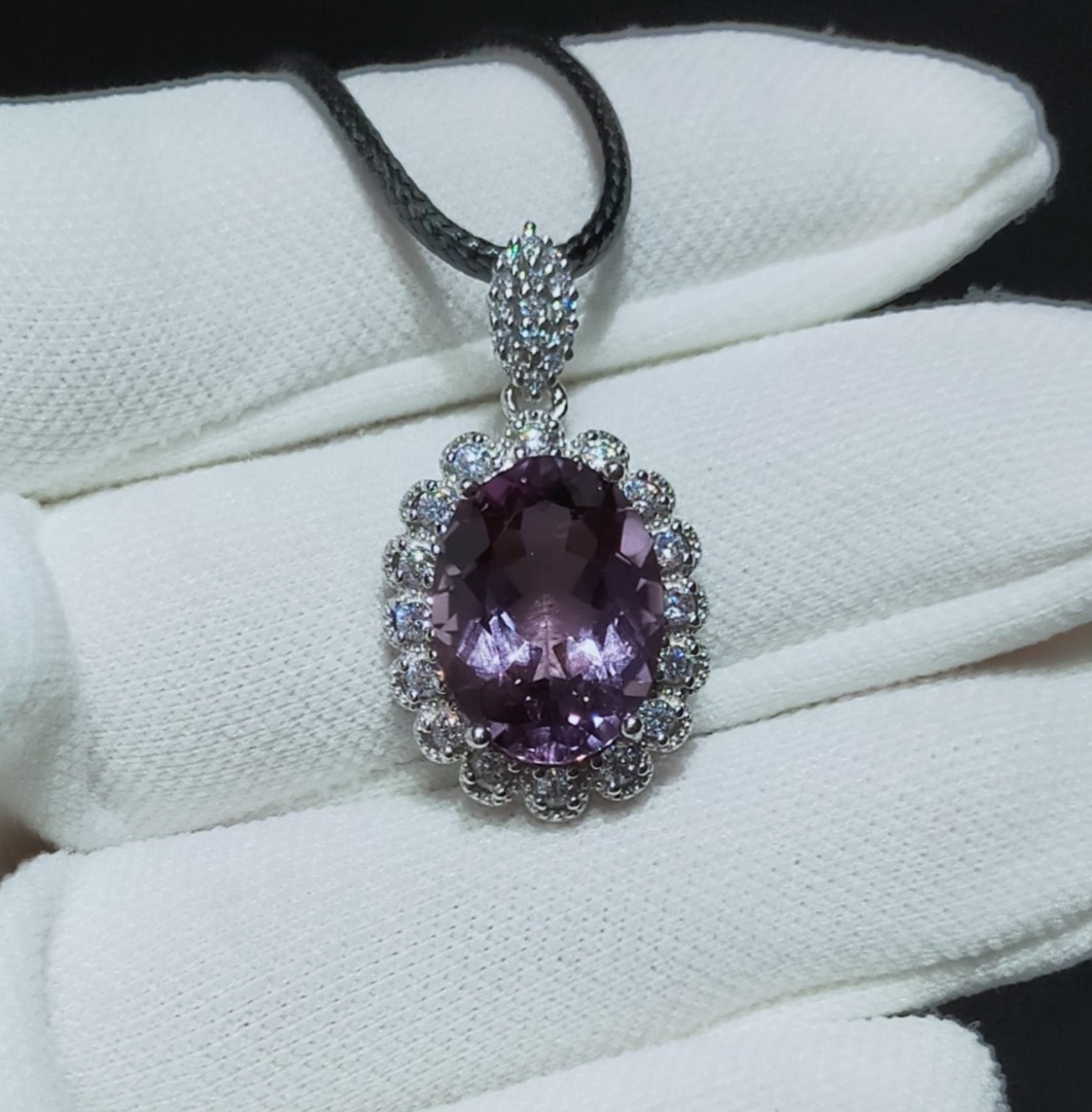 Amethyst Pendant 100 Natural S925 by GemException Women s