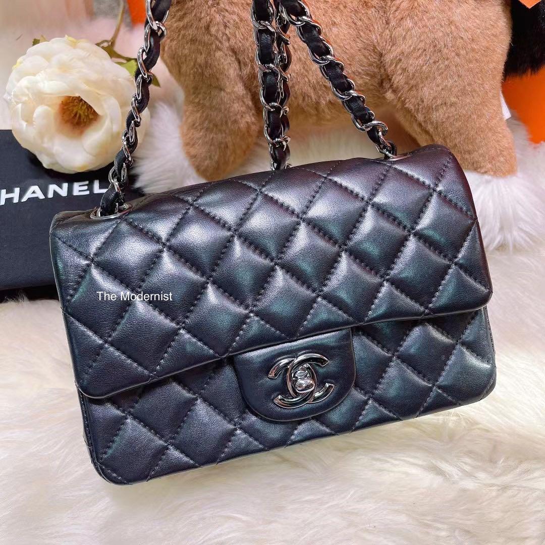 Authentic Chanel So Black Lambskin Mini Flap Bag Luxury Bags