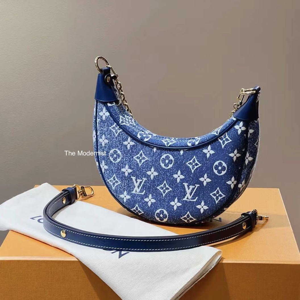 Louis Vuitton 2022 Monogram Denim Jacquard Loop Baguette Shoulder