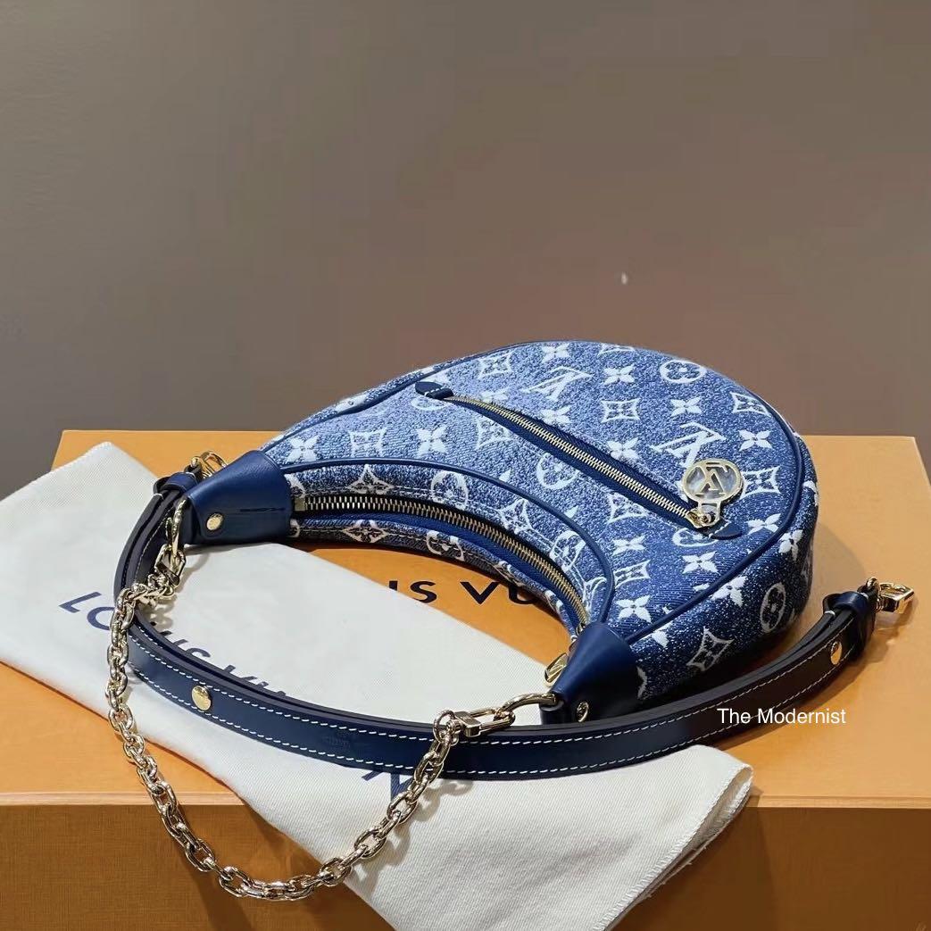 LOUIS VUITTON Chain Shoulder Bag M81166 Loop Denim Monogram Blue