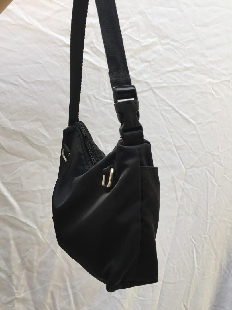 BLACK NYLON BAGUETTE BAG SHOULDER BAG KILIKILI BAG, Women's Fashion