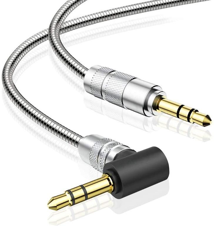 [C7441] Audio Cable, Aux Cable, 1m Long Metal Braided Premium Auxiliary
