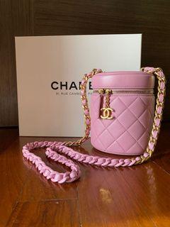 chanel pink top handle bag