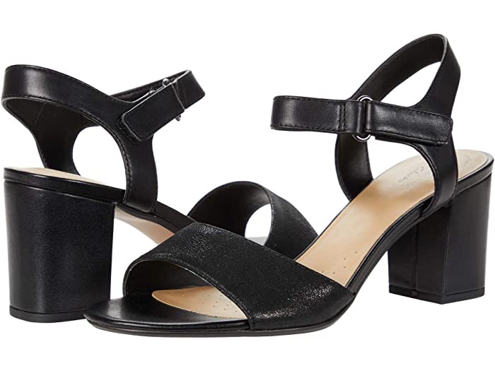 Clarks Deva Alice Black Block Heels Sandals, Women's Fashion, Footwear ...