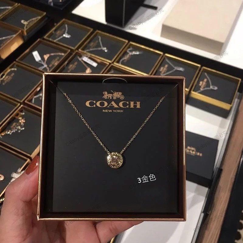 Coach open circle clearance stone strand necklace