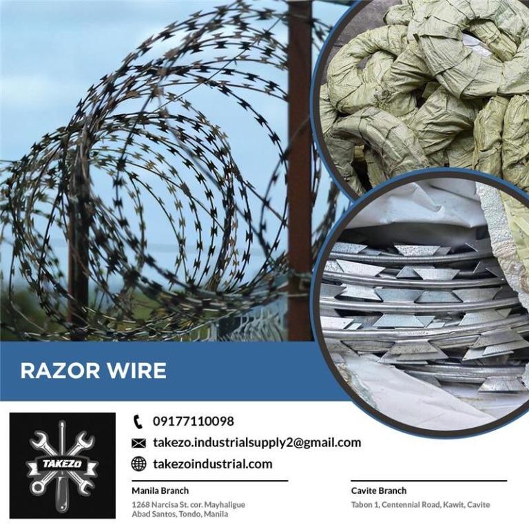 Combat/Razor Wire (Category: Construction & Building Materials) located in Manila. Submitted by joeyroque09 (Listing ID 1169339096, Image 1). Description: TAKEZO INDUSTRIAL SUPPLY Location: Mayhaligue St. Abad Santos, Manila Waze: Takezo Industrial Supply (Tondo, Manila) Land mark: Uno High School Tabon 1, Centennial Road, Kawit, Cavite Land mark: Phoenix Gas Station near Mana Mall VISIT OUR WEBSITE: www.takezoindustrial.com.