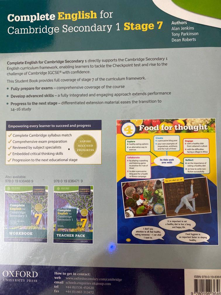 Complete english for cambridge secondary 1 hobbies toys books