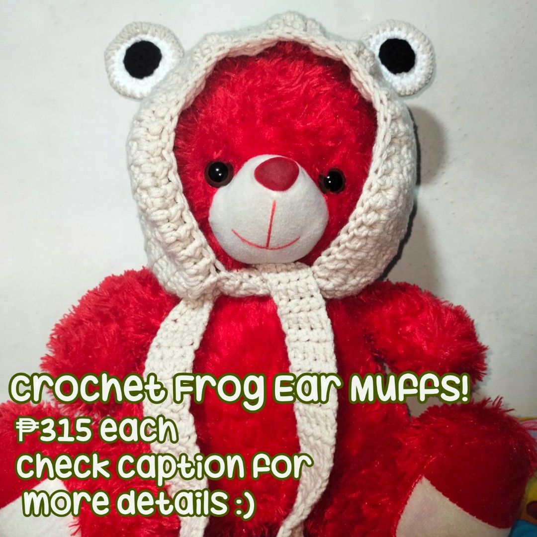 Crochet Frog Ear Muffs, Women's Fashion, Watches & Accessories, Hats