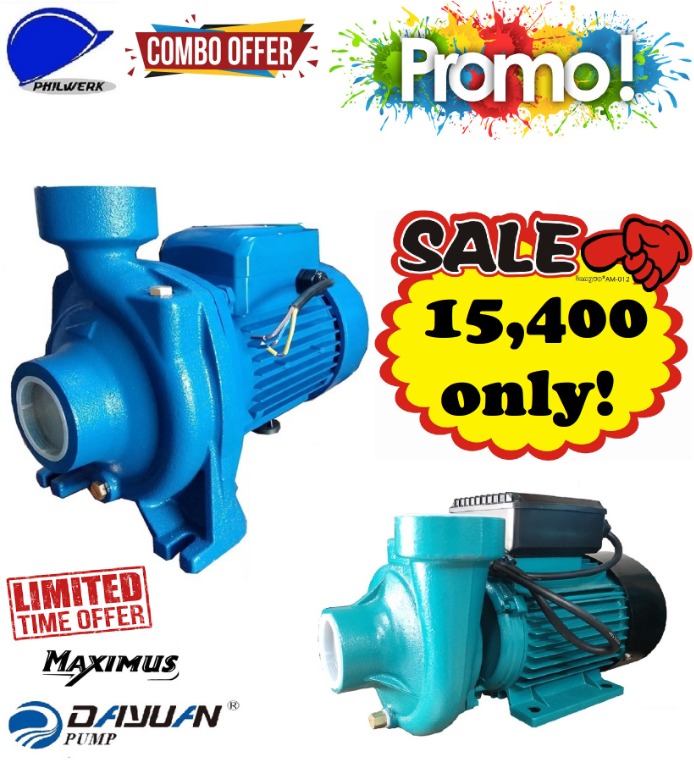 DAYUAN Electric Water Pump 2.0HP & Maximus Centrifugal Pump 2x2 1HP