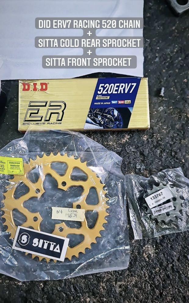 N DID 520ERV7 Chain + Sitta Sprockets INSTOCK, Motorcycles