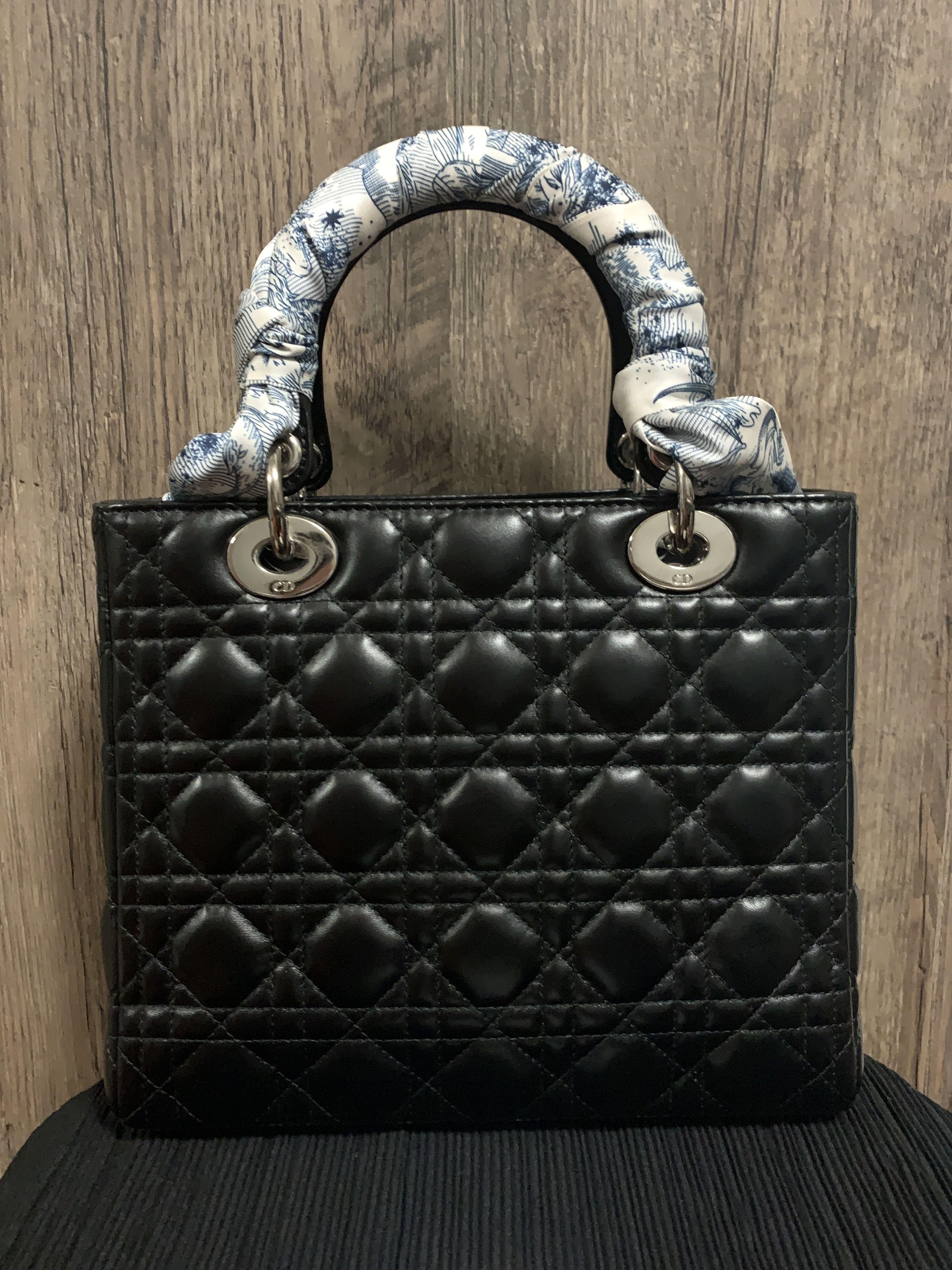 DIOR Medium Lady Dior bag Black SHW Women s Fashion Bags