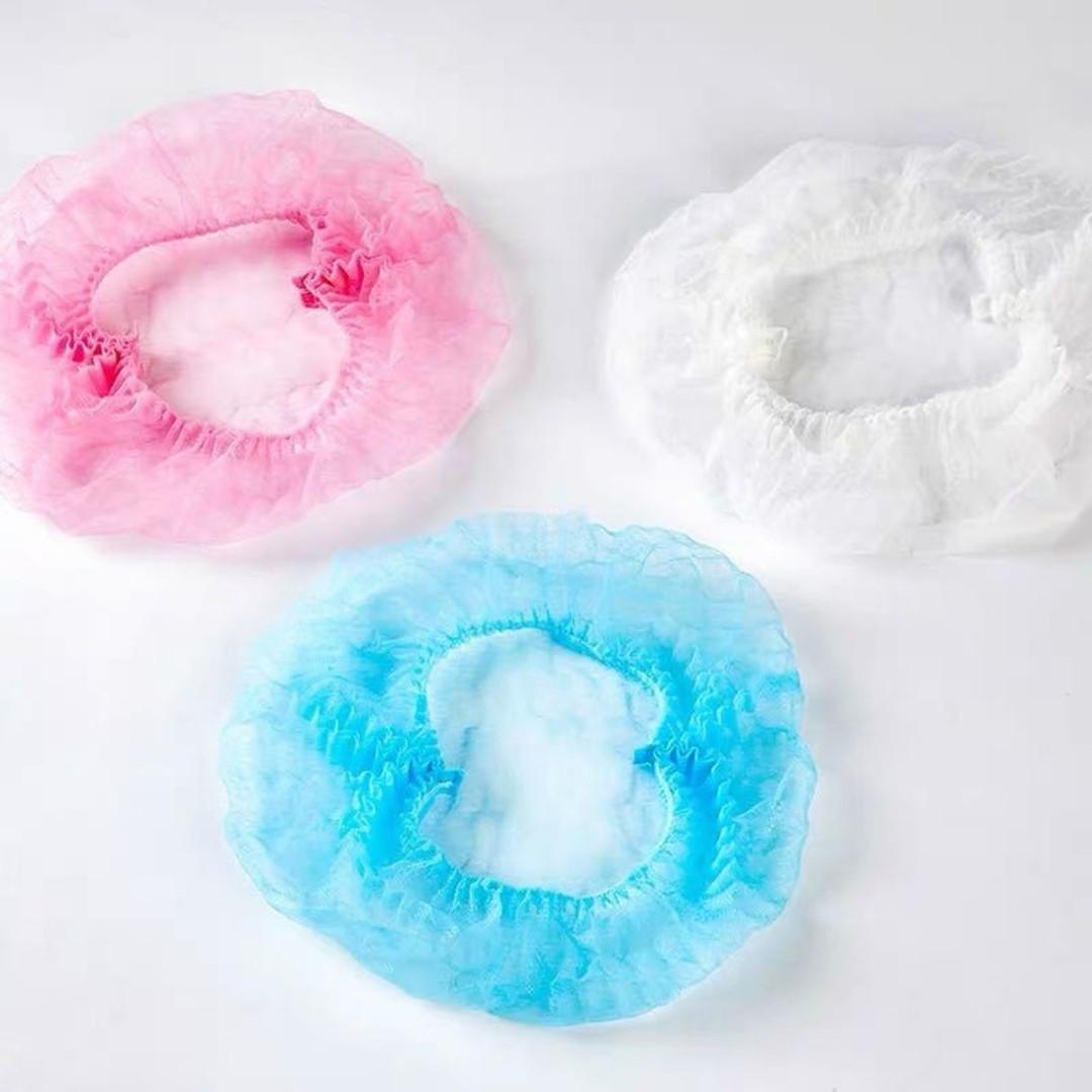 DISPOSABLE HAIR NET 100PCS/PACK (Category: Hair) located in Manila. Submitted by summerlove92 (Listing ID 1169379642, Image 2). Description: Description: Design for additional comfort to the user and offer a better look. Strong quality elastic band to ensure a good and comfortable fit. Medical Grade caps to offer you maximum assurance. Specifications: Material: non-woven fabric Color: BLUE, WHITE & PINK size: 15cm to 44cm Features: Head Caps that