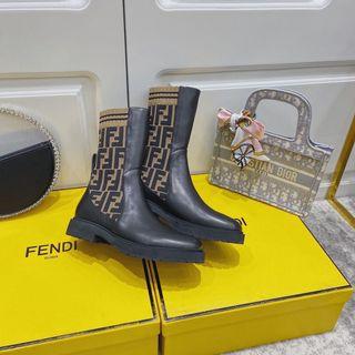 Fendi for men 2022 autumn and winter new classic presbyopic double FF Martin boots socks with laces half tube boot