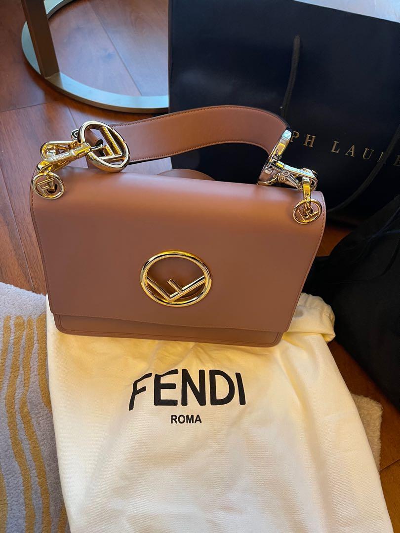Fendi Kan I F logo handbag dusty pink Carousell