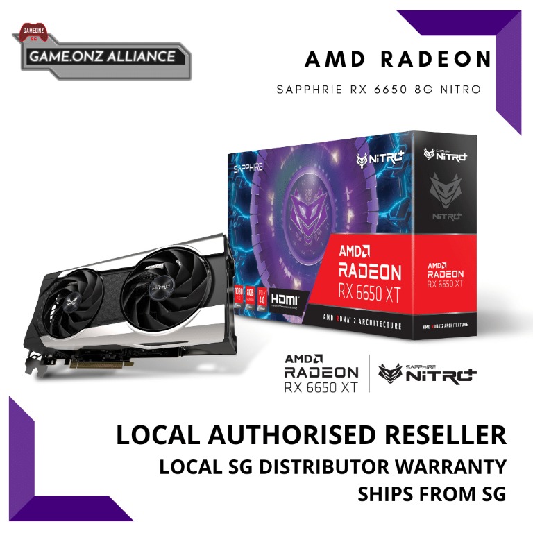 FREE SHIPPING SAPPHIRE RX 6650 XT 8G NITRO+ GAMING GRAPHICS GRAPHIC
