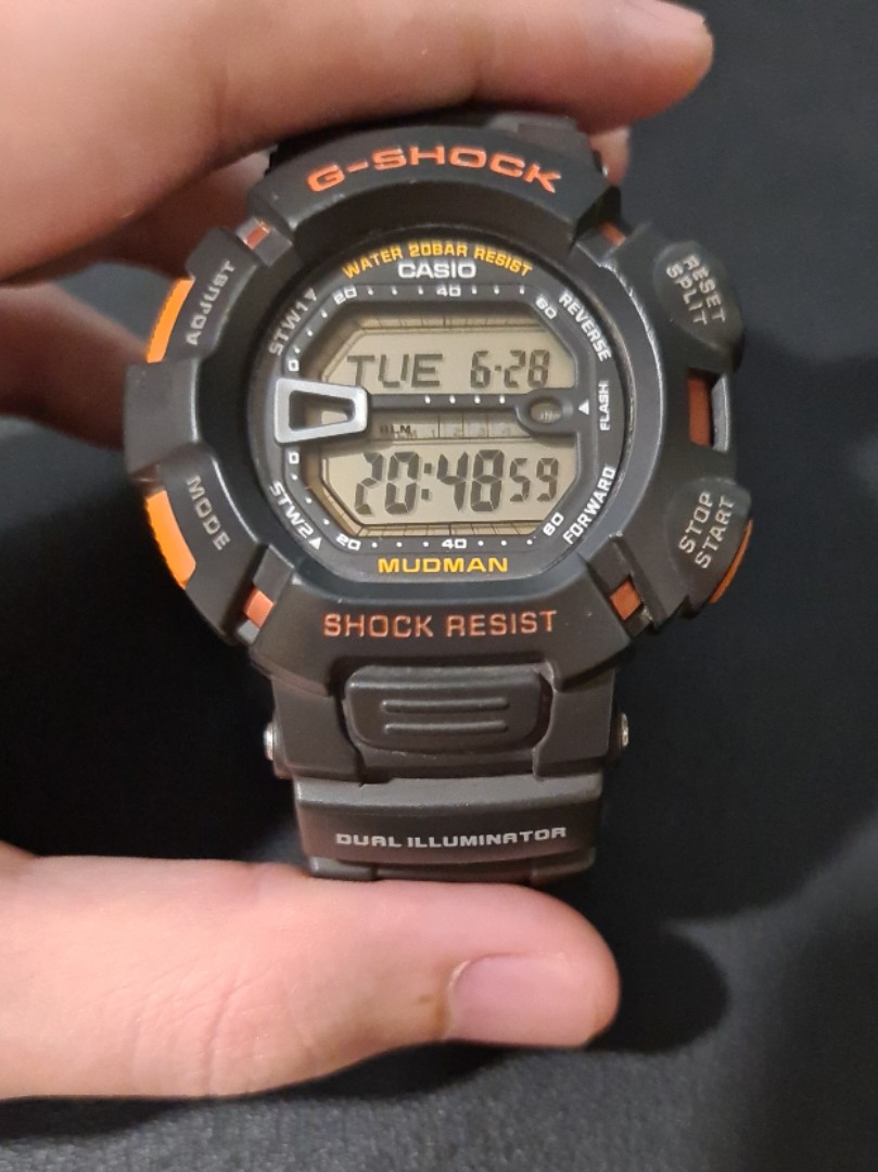 G shock grey orange best sale