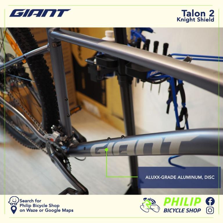 Giant Talon 2 Mountain Bike (Category: Bicycles) located in Quezon City. Submitted by phildc11 (Listing ID 1146724259, Image 2). Description: Condition: Brand New Brand: Giant Model: Talon 2 Colors and sizing: 27.5 S - Knight Shield, Phantom Green 27.5 M - Knight Shield, Phantom Green 29 S - Knight Shield, Phantom Green, Metallic Black 29 M - Knight Shield Year: 2022 Description: This bicycle is authentic and brand new. There have been no modific