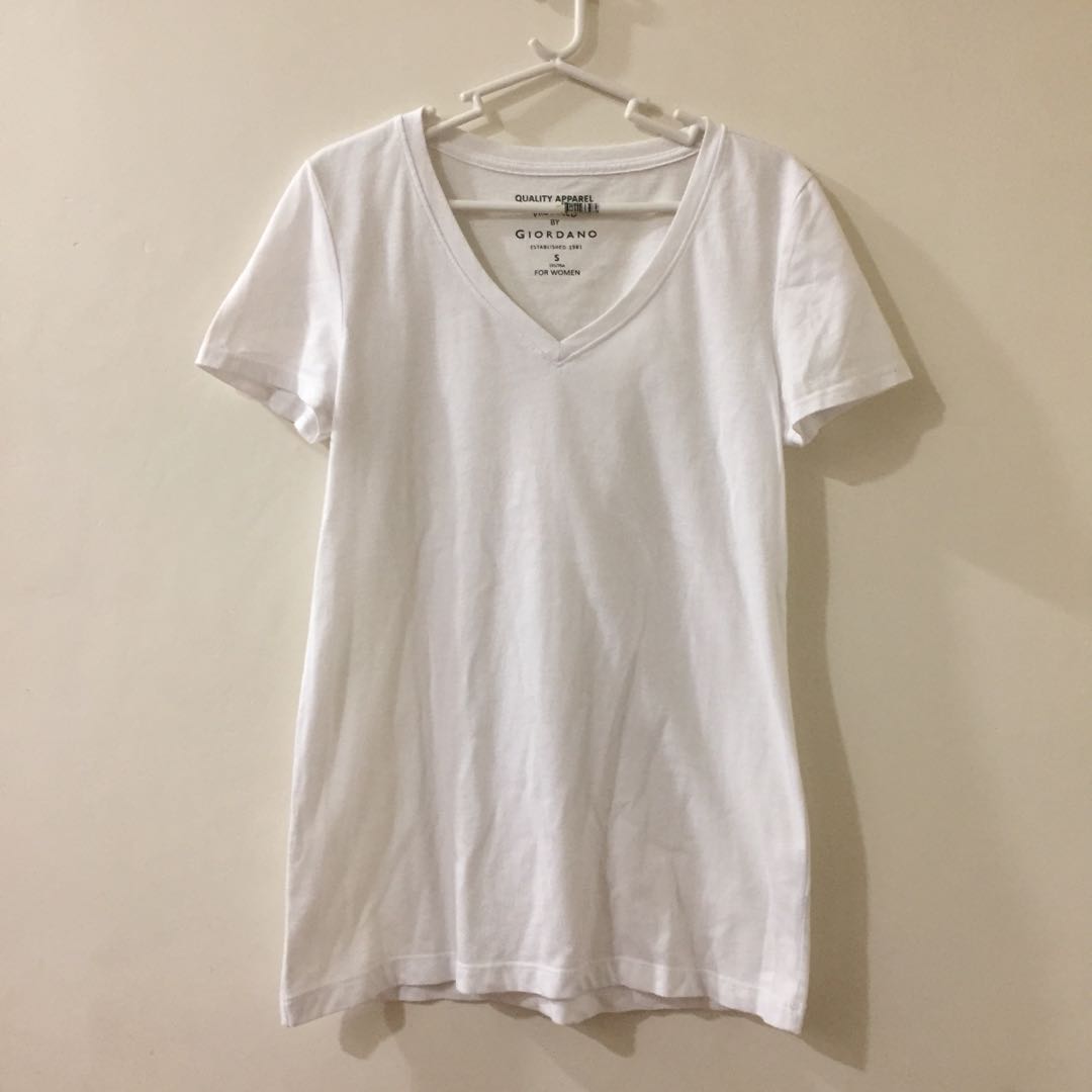 Giordano White Shirt, Women's Fashion, Tops, Shirts on Carousell