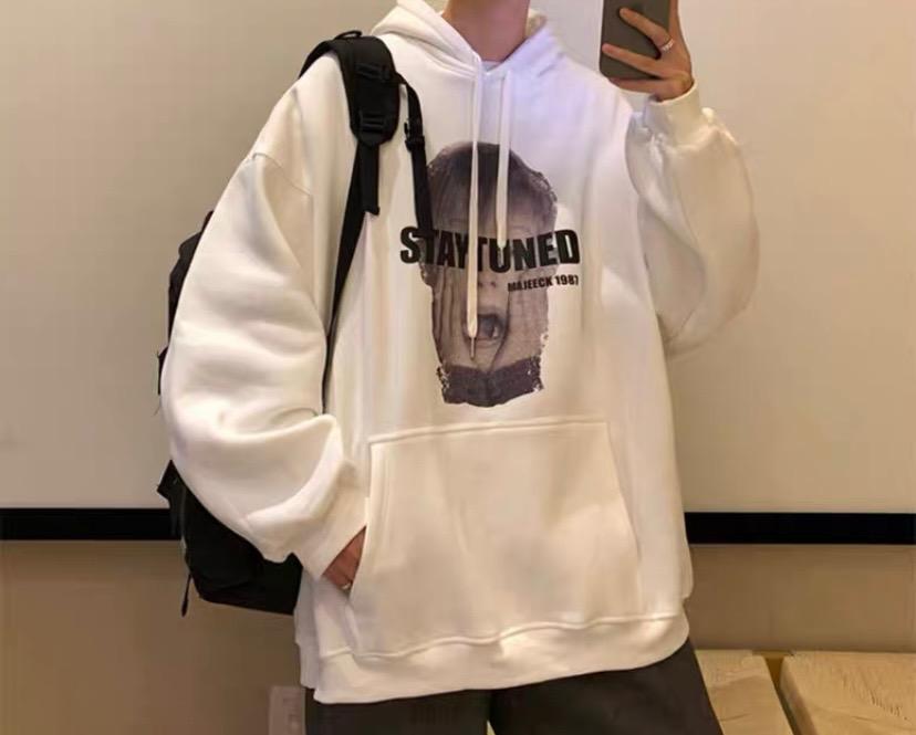 Graphic white hoodie