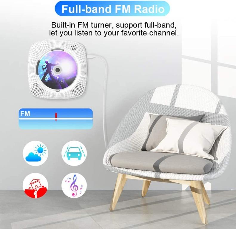 "Gueray CD Player Portable, Wall Mountable Bluetooth with Dust Cover