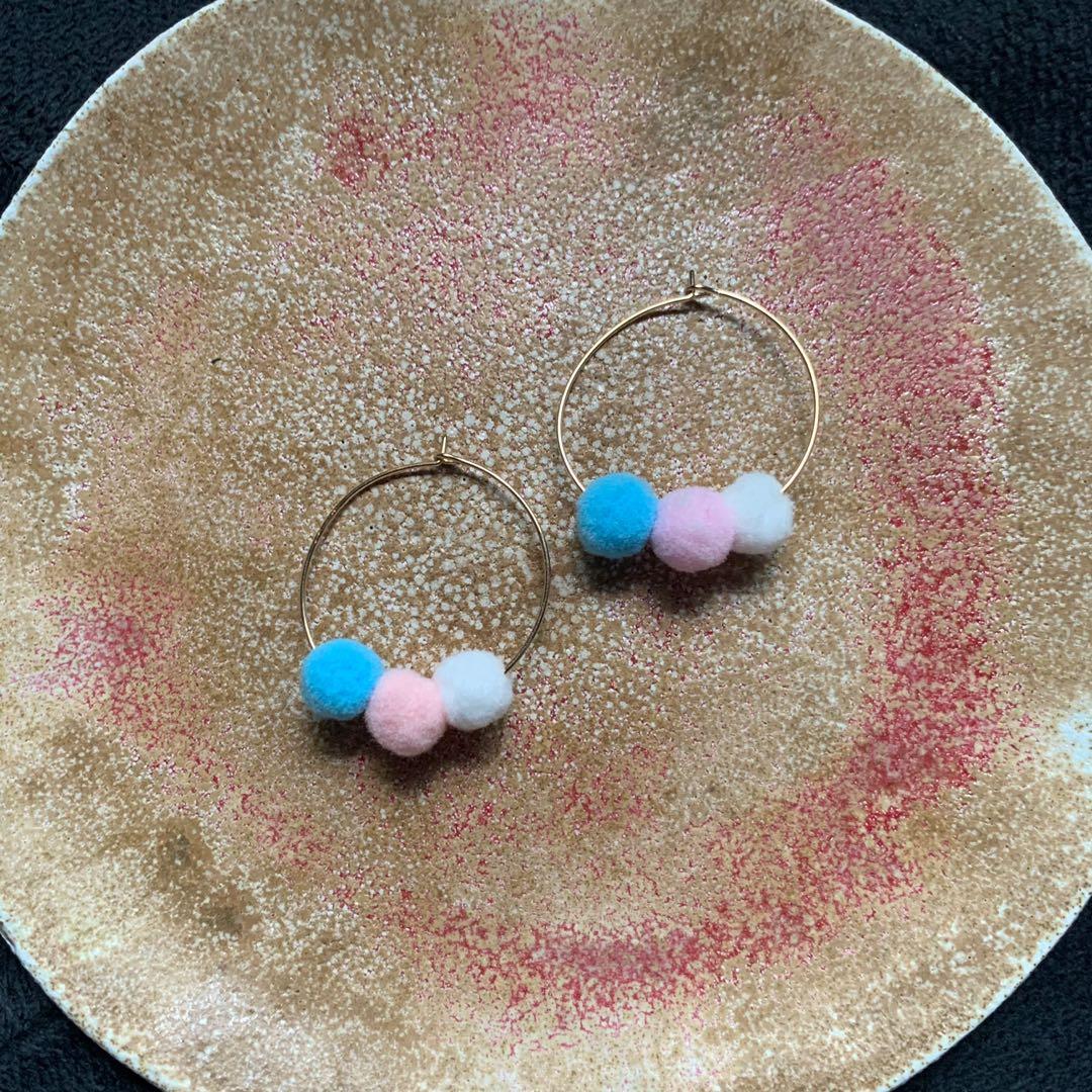 Handmade pom pom earrings online