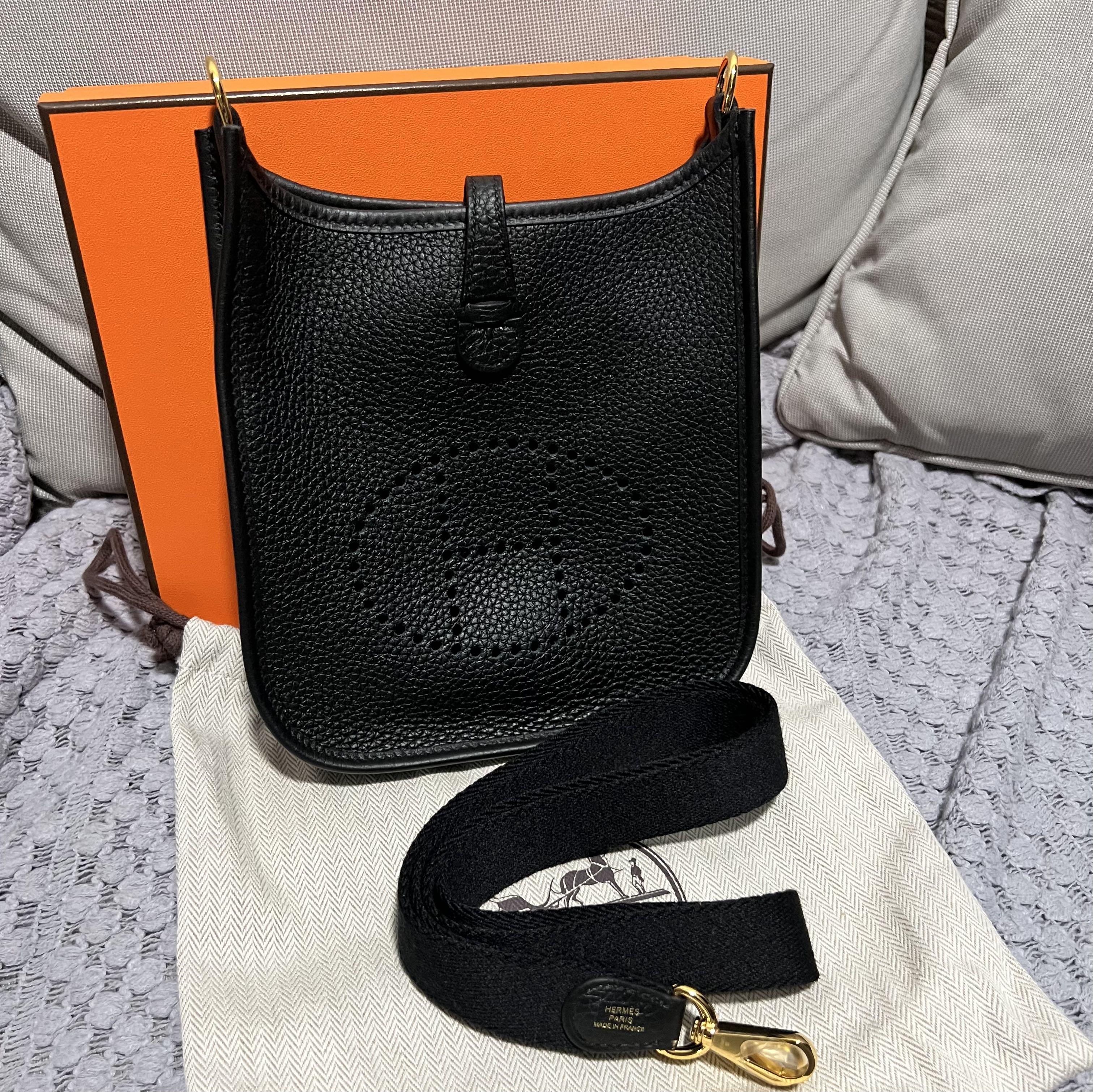 New Hermes Mini Evelyne Gold PHW, Luxury, Bags & Wallets on Carousell