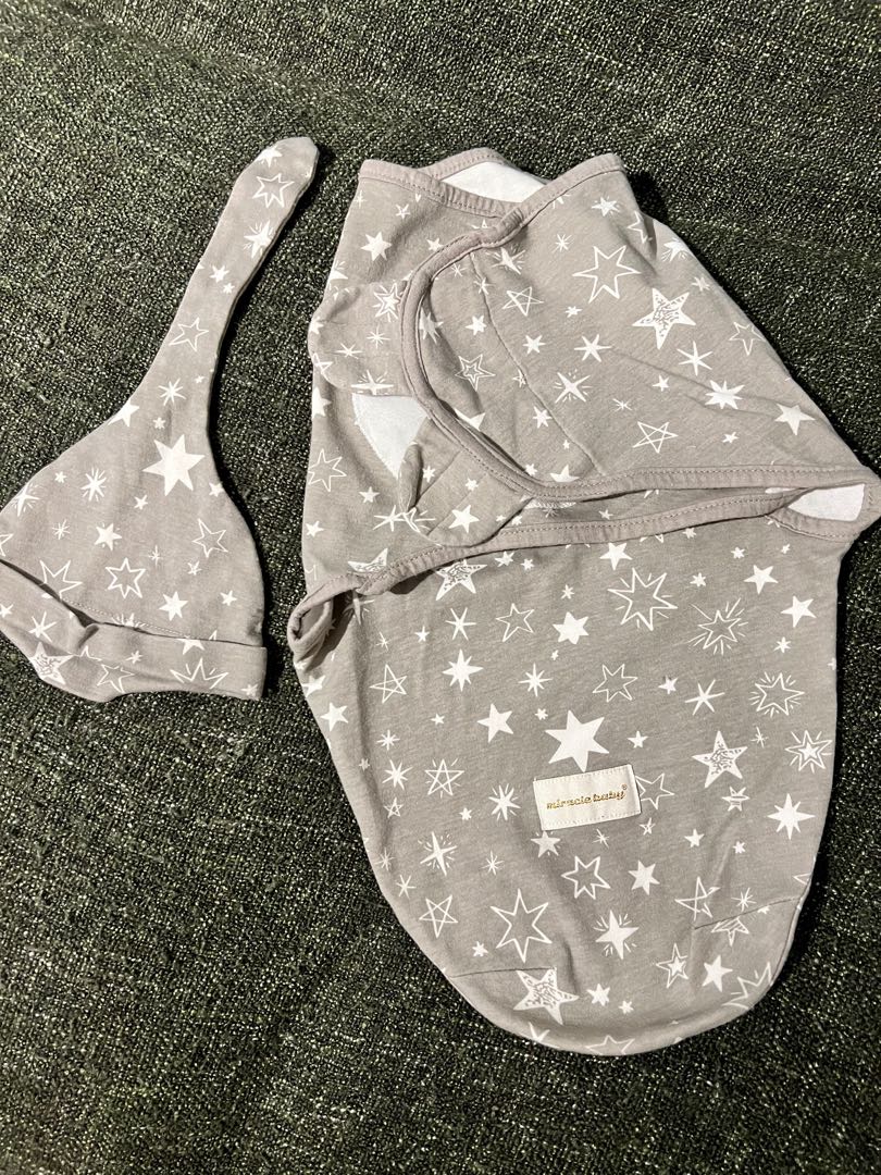 High Quality Miracle Baby Swaddle with Velcro Wrap, With Beanie, Babies & Kids, Babies & Kids