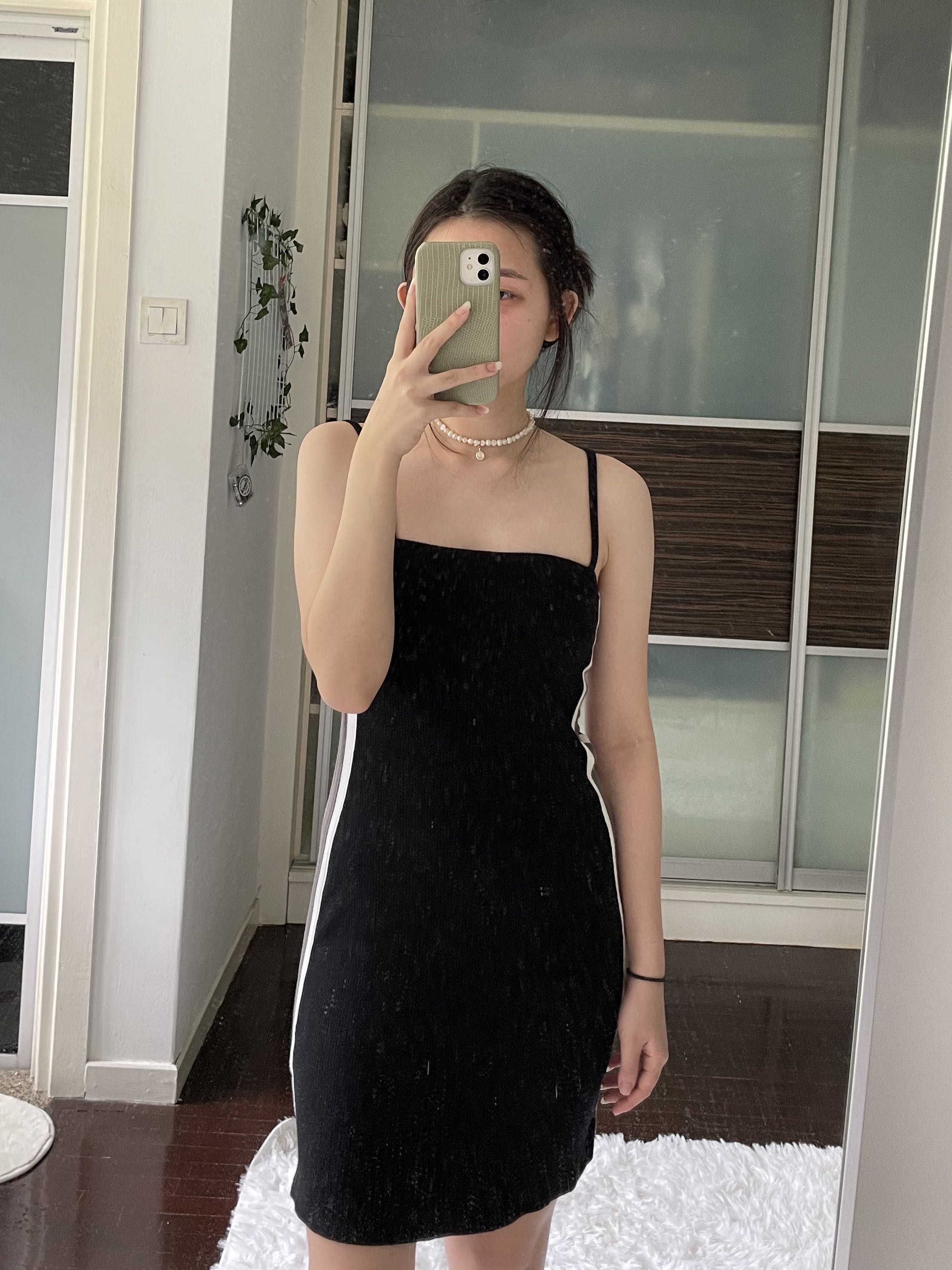 Hollister Black Spaghetti Stripes Bodycon Dress Women s Fashion