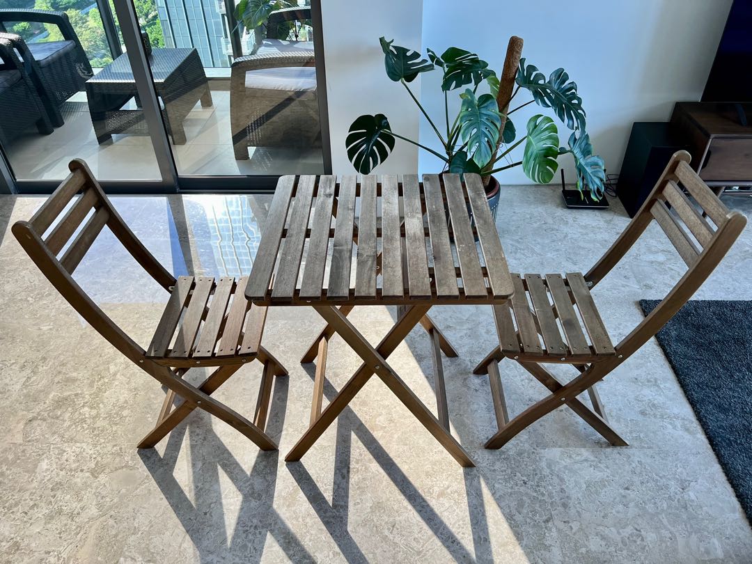 IKEA Askholmen Outdoor Table & 2 Chair Set, Furniture & Home Living