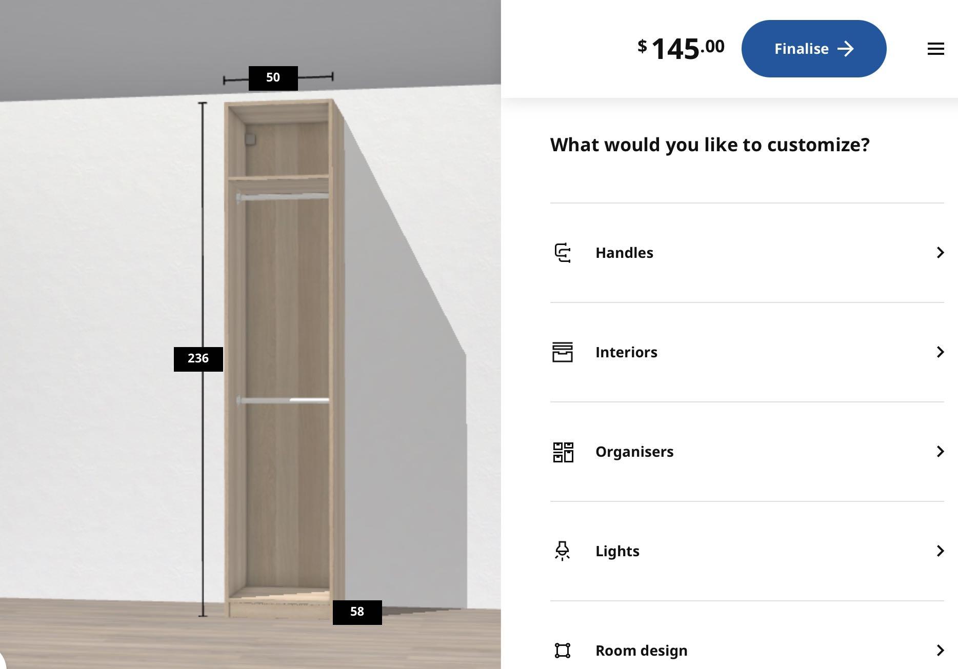 IKEA PAX wardrobe sliding doors and frame, Furniture & Home Living