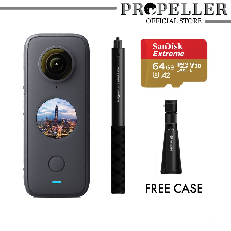 Insta360 ONE X2 Action Camera, 5.7k 360 Capture, FlowState Stabilization, Ultra Bright Screen, Waterproof 10m, 4-Mic 360 Audio, Time Shift, Voice  Control