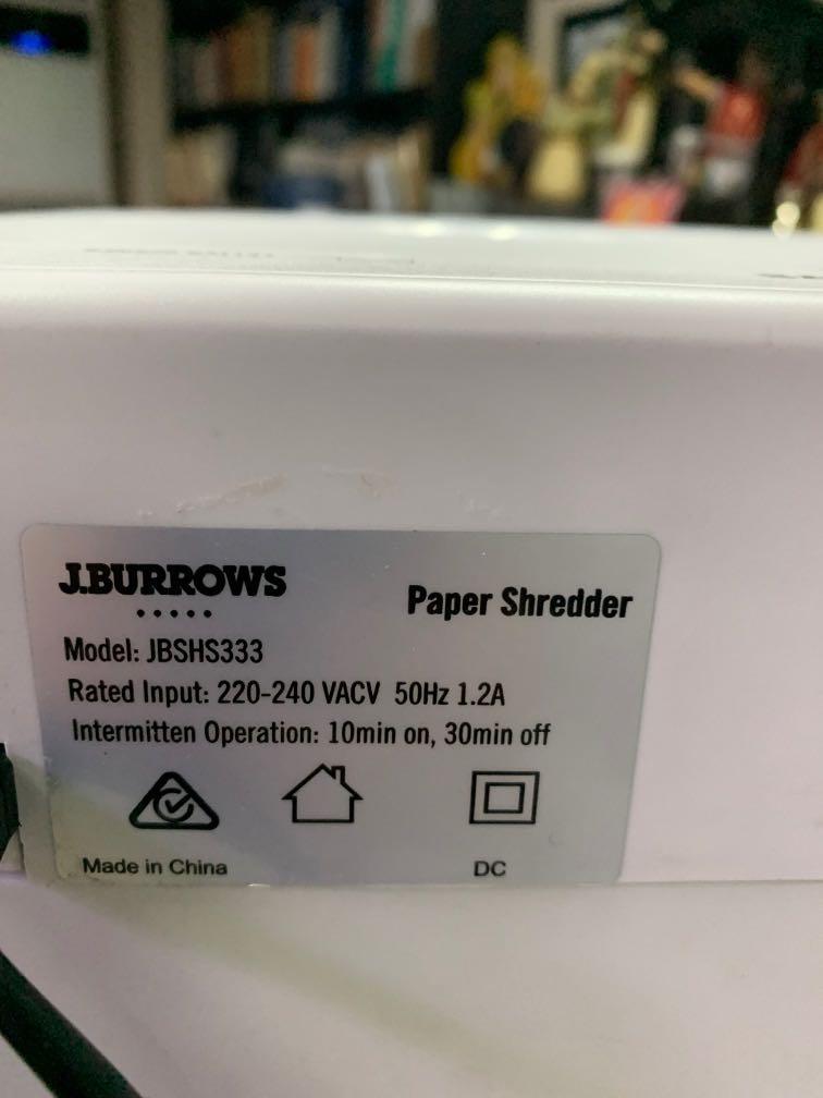 J.Burrows Large Paper Shredder, Computers & Tech, Office & Business