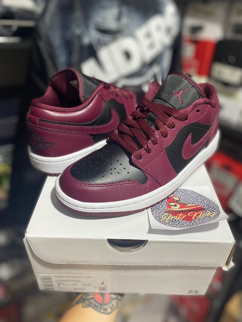 Jordan 1 Low Maroon Black Size 7.5wmns 24.5cm Brandnew