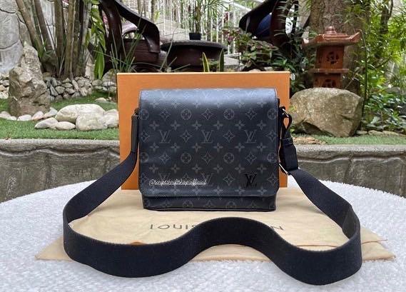 At Auction: Louis Vuitton, Louis Vuitton Monogram Black Eclipse District PM  Messenger Bag