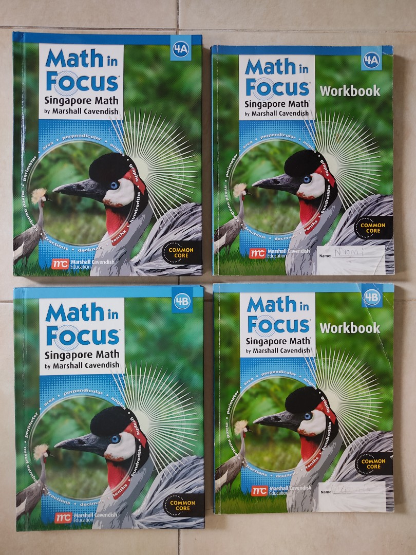 Math in Focus Singapore Math Marshall Cavendish 4A 4B Textbook Workbook