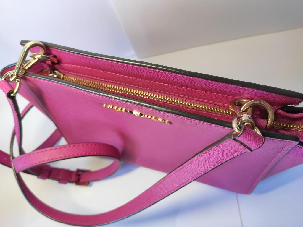 MICHAEL Michael Kors Hot Pink Saffiano Leather Selma Crossbody Bag