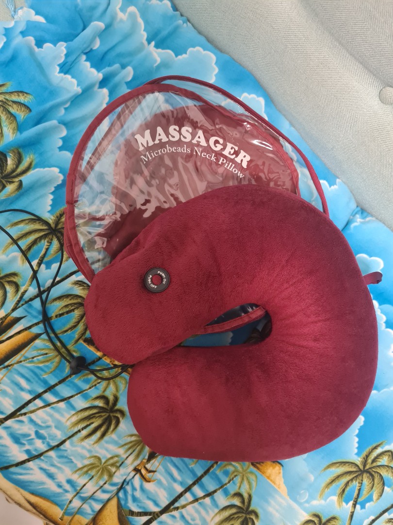 Microbead neck pillow w/ massage, Hobbies & Toys, Travel, Travel