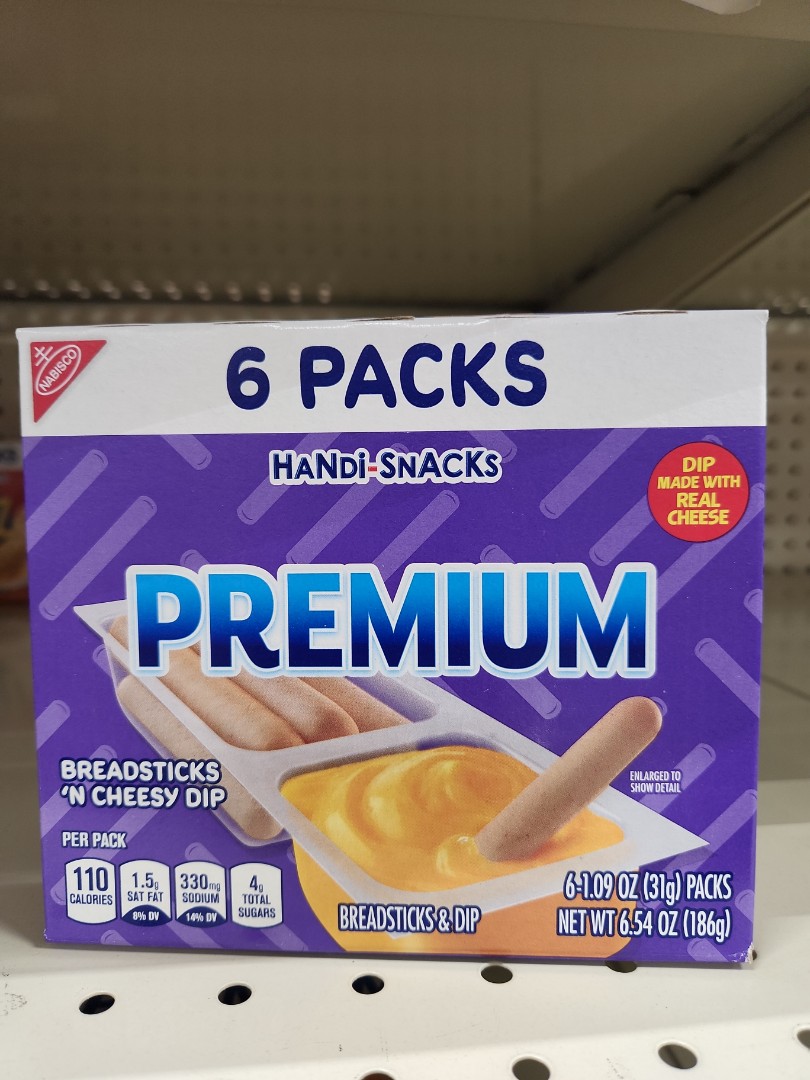 Nabisco Handi Snacks Premium Breadsticks w Real Cheese, Food & Drinks, Packaged & Instant Food