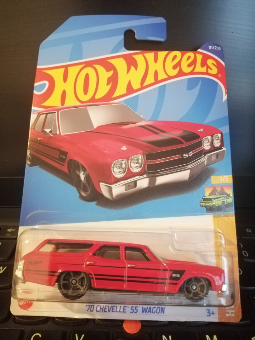 New 70 Chevelle SS Wagon Red Black Stripes HW Wagons Hot Wheels
