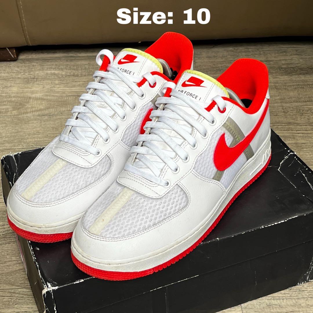 air force 1 low transparent white crimson