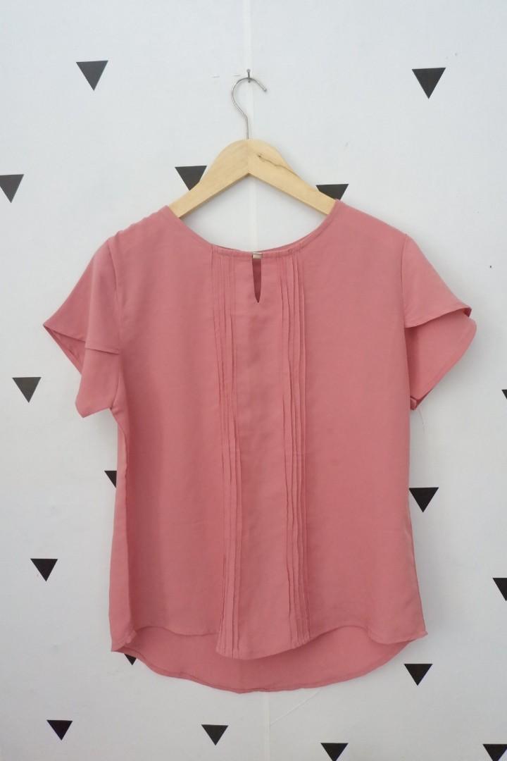 Pink Blouse Formal, Fesyen Wanita 