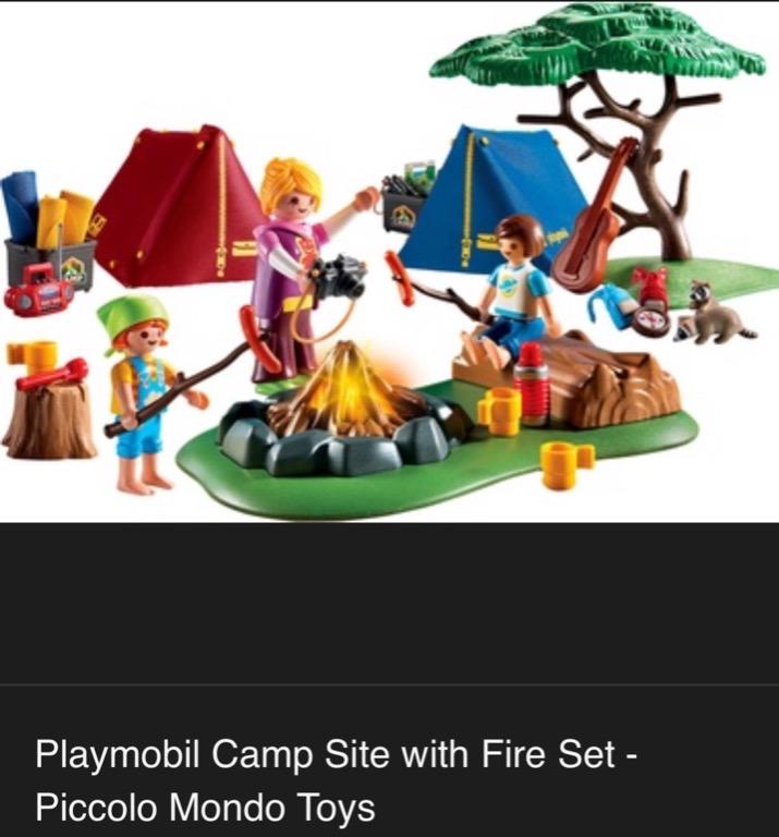 Playmobil campsite with fire hot sale