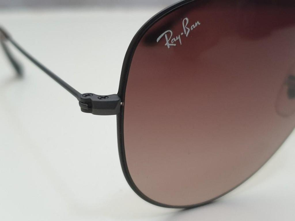 Rare Ray Ban Aviator Flat Metal Gradient brown lens black matt