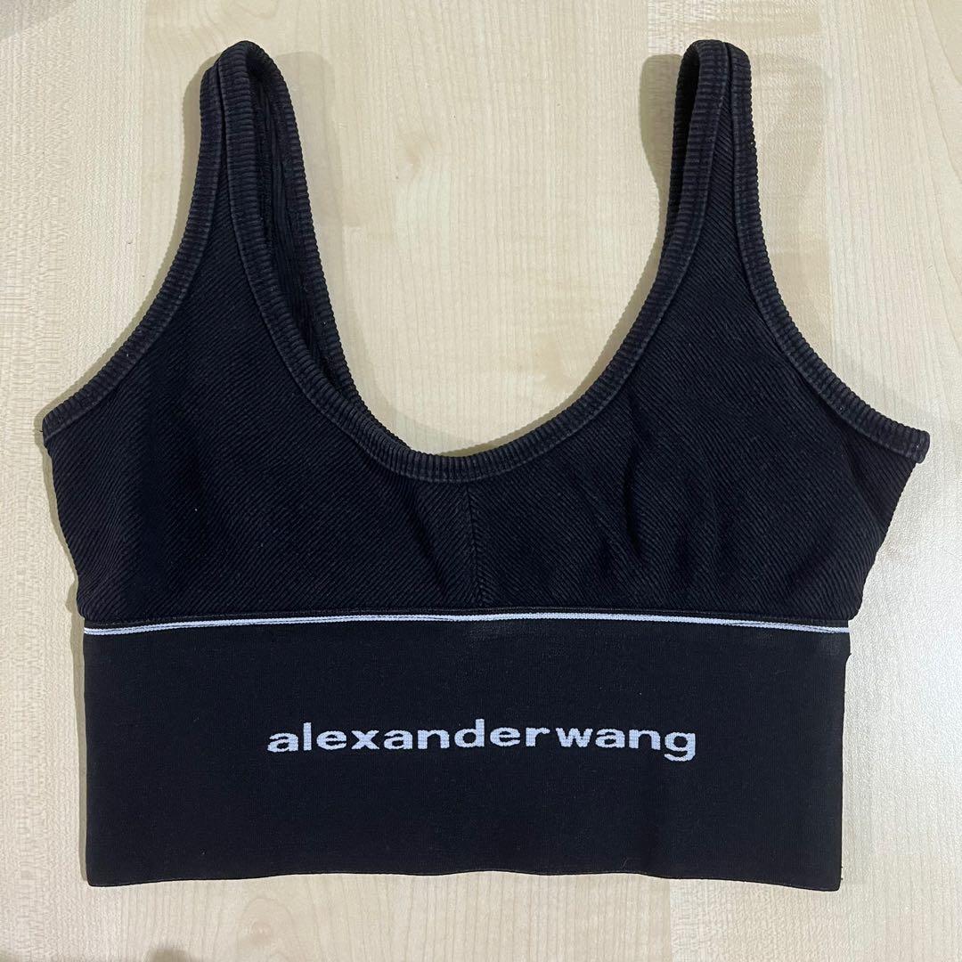 RUSH] Alexander Wang Black Logo Elastic Bra, Women's Fashion, Tops, Others  Tops on Carousell