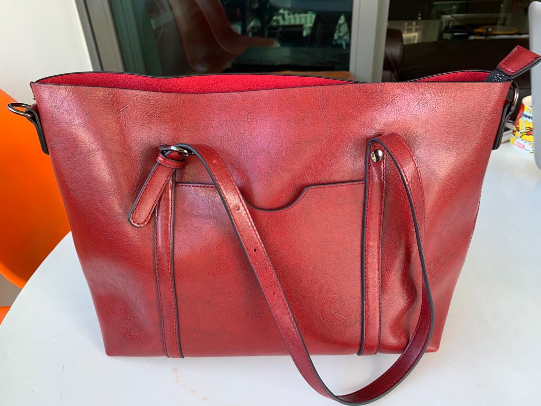 Sale Red Leather bag near new